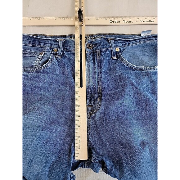 American Eagle Outfitters Jeans Mens 39x32 Baggy Straight High Rise Distressed - Picture 9 of 16